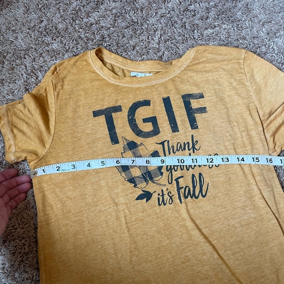 Maurice’s TGIF “Thank goodness for fall” Sz small Mustard yellow. - Picture 4 of 8